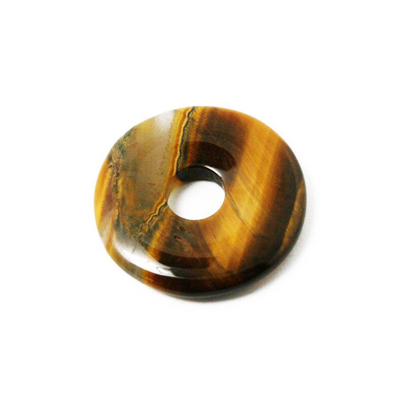 Top Quality 30mm Natural Stone Pendant Circle Round Disk Beads Hole 8mm 1pcs Charms For DIY Summer Choker Stone Necklace Jewelry