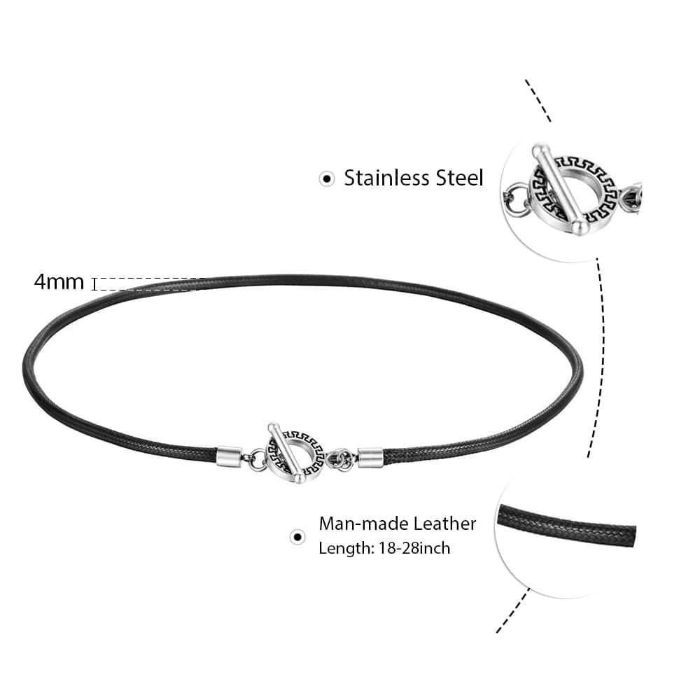 Black Manmade Leather Necklaces For Men Women Male Jewelry Cord Necklace Mens Gift Stainless Steel Magnetic Clasp 3mm DDN22