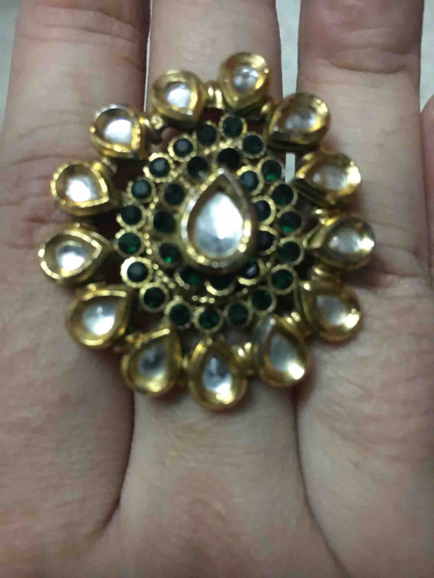 Adjustable Kundan Cocktail Ring