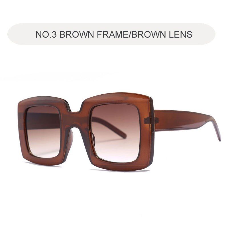 C3 BROWN2020 Luxury Big Square Sunglasses Women Brand Designer Retro Clear Sun Glasses For Female Oversized Black Shades oculos UV400
