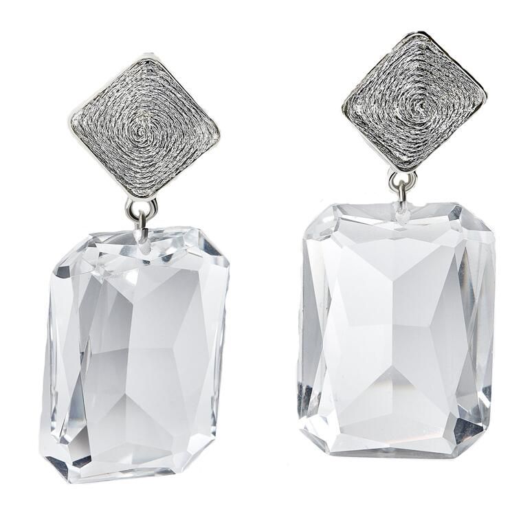 2019 New ZA Transparent Clear Resin Acrylic Dangle Earring For Women Fashion Statement Party Jewelry
