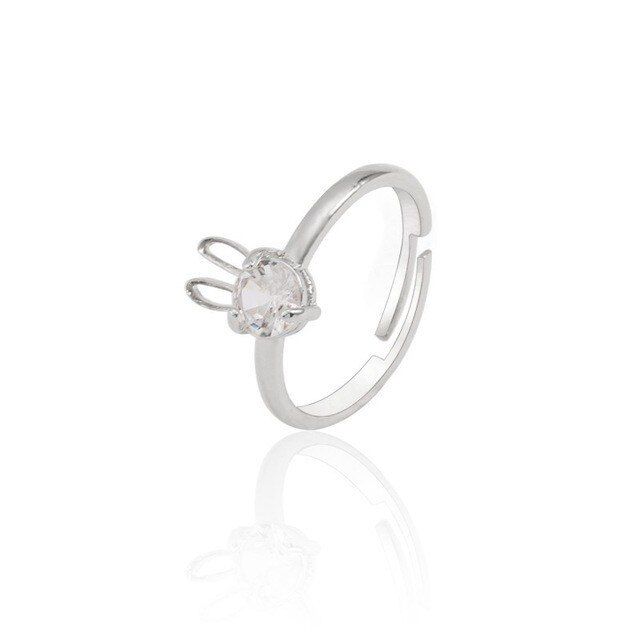Fashion Hollow Love Pet Dog Paw Footprints Cat Ring Fox Angel Wings Bee Rabbit Wedding Ring Female Animal Jewelry Gift