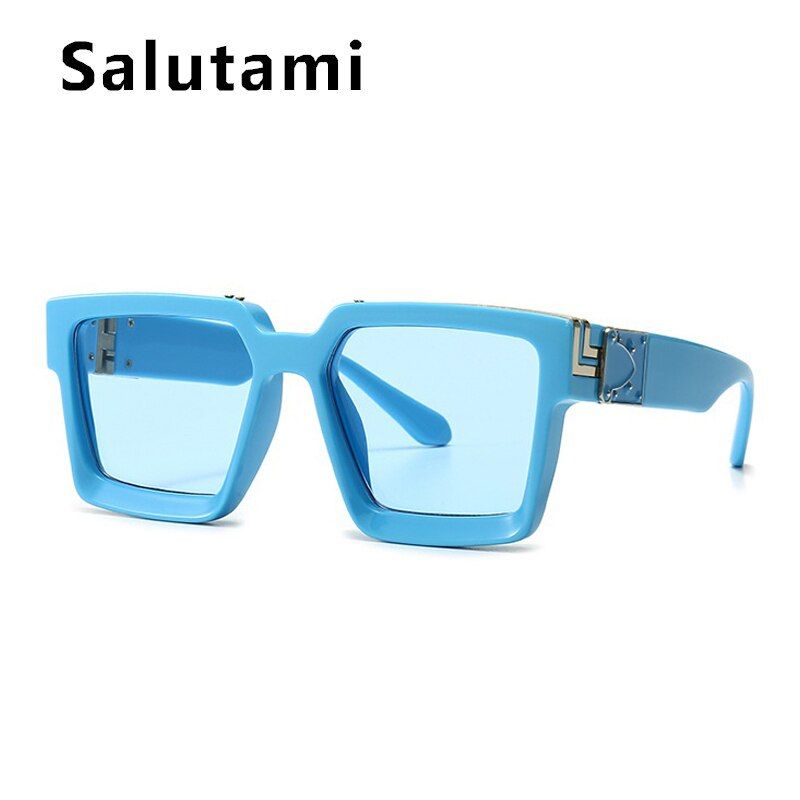 blue bluecandy color square hip hop sunglasses for women and men 2021 luxury brand