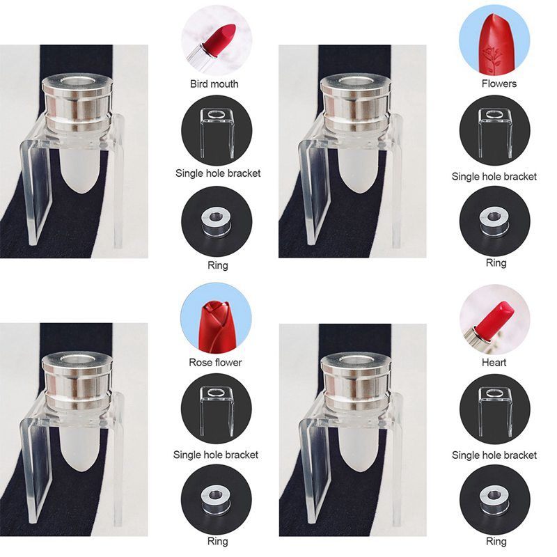 3 piece set DIY 12.1mm simple lipstick filling tube Flowers silicone mold aluminum ring single hole bracket homemade lipstick tool simple set