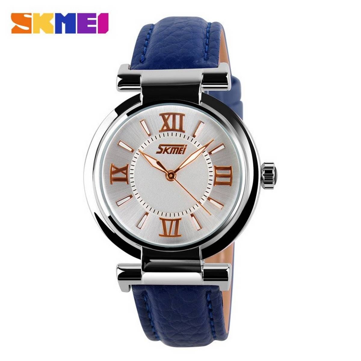 SKMEI Watch Women Fashion Luxury Brand Watches 3Bar Waterproof Simple Leather Strap Women Quartz Wristwatches reloj