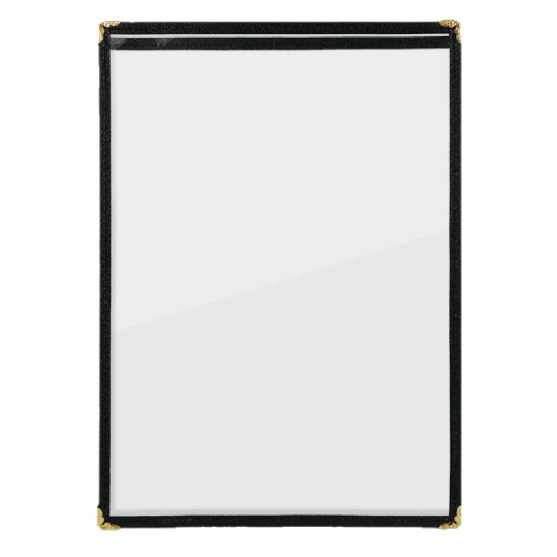 (Pack of 10) Single Page Menu Cover, Insert 8.5 x 11 Inches, with Faux Leather Trim and Decorative Corners