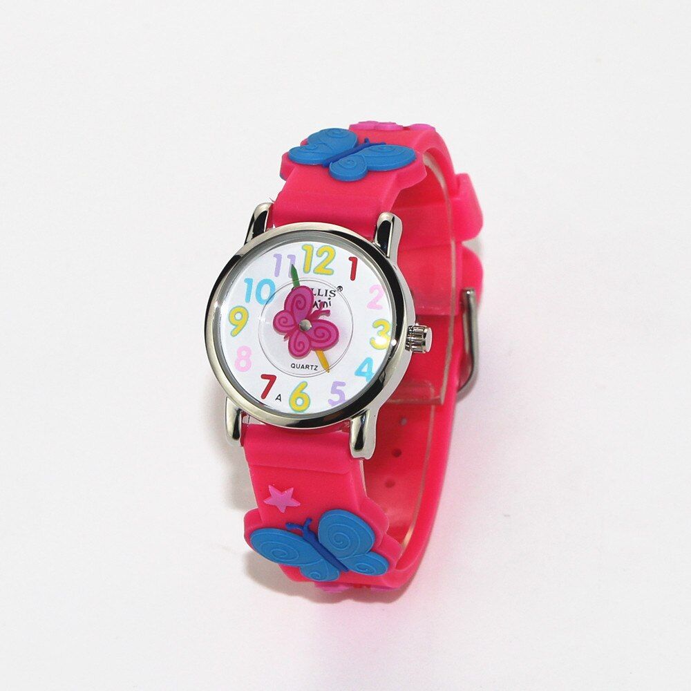 Butterflies and little star 3D Band Pattern Design Little Girl Children Students Boy Women Wrist Watch Waterproof Clock Reloj