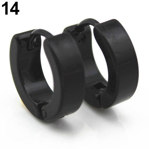 Men Women Fashion Punk Gothic Stainless Steel Hoop Stud Earrings Jewelry
