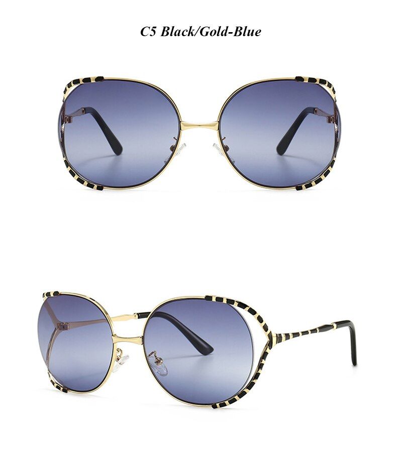 C5 With Bag-Clothmimiyou Painting Round Sunglasses Women Oversized Retro Fashion Sunglasses Men Sun Glasses Brand UV400 Eyeglasses Shades