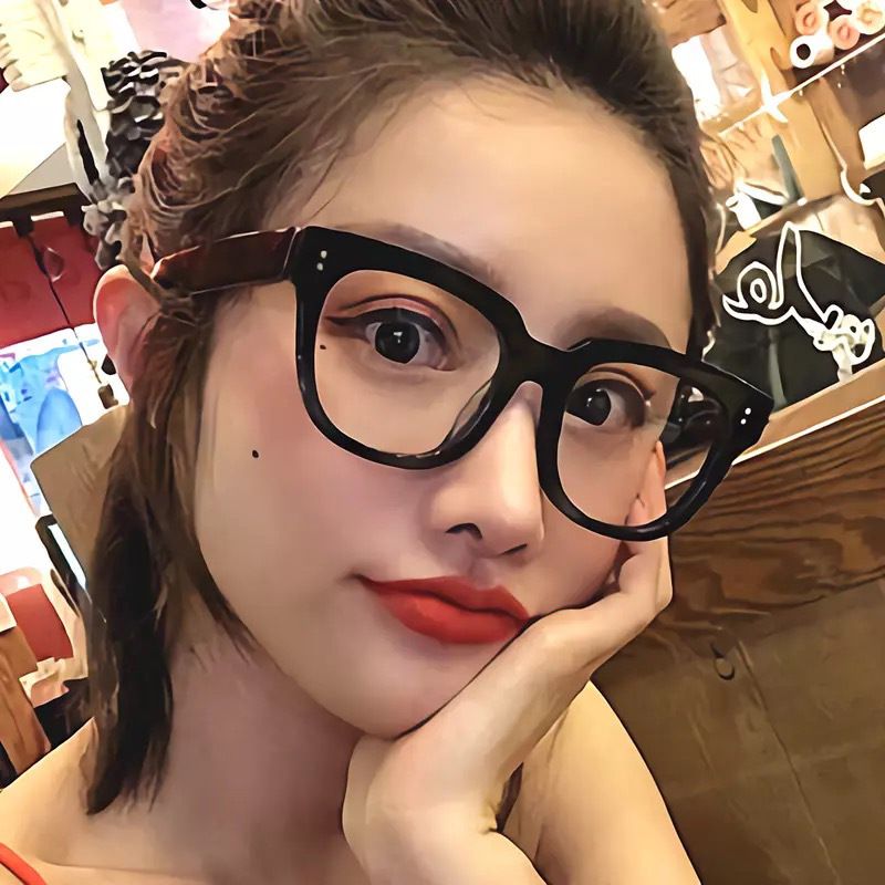 R&G Eyewear - Korean Style Black Retro Transparent Square Optical Glasses Frame For Men/Women Model BJ5215