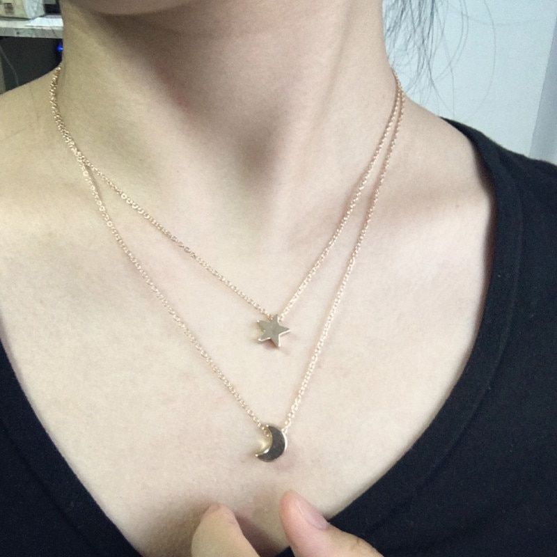 8 women choker silver star heart chain heart necklace kolye bijoux collares mujer femme A49