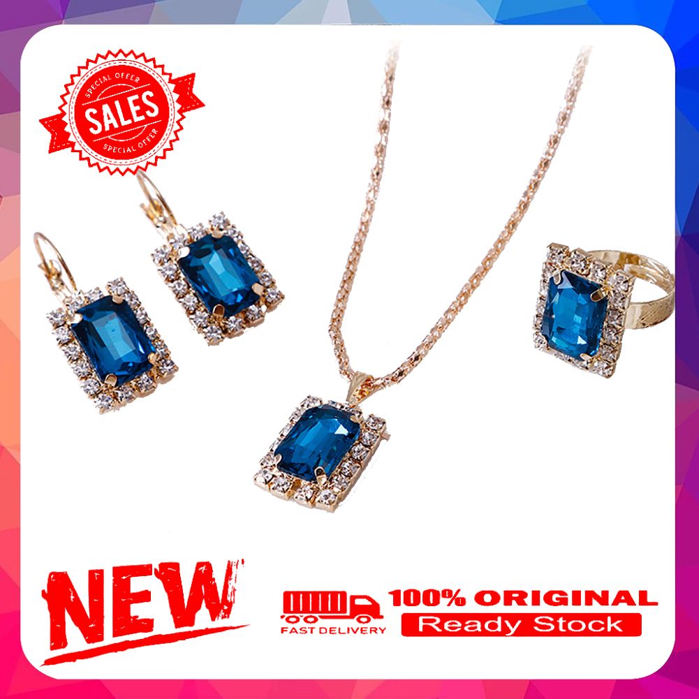 Fashion Jewelry Set Women Banquet Wedding Party Necklace Ring