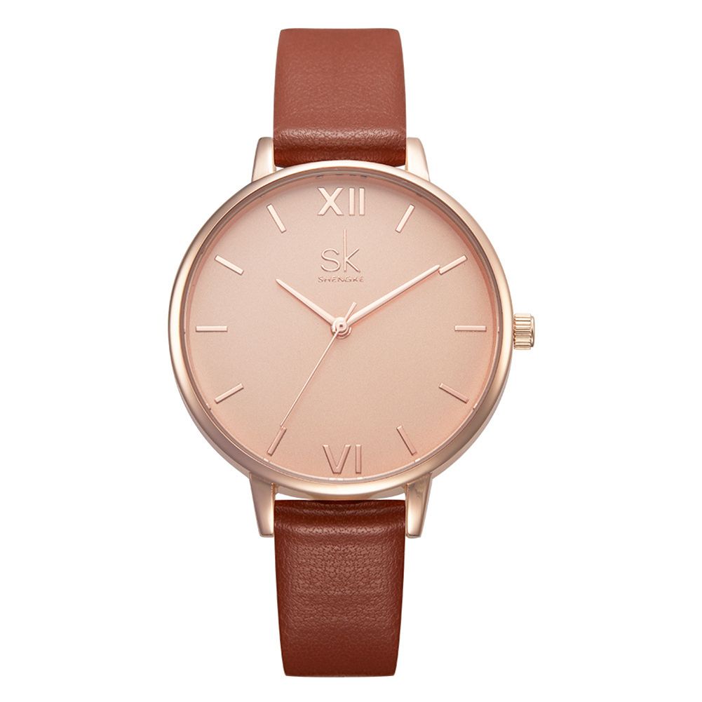 Fashion Women Waterproof Faux Leather Band Analog Display Quartz Wrist Watch
