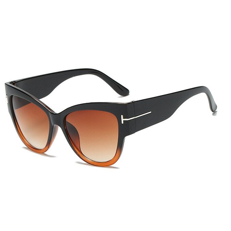C2New Fashion Cat Eye Sunglasses Women Brand Designer Oversized Frame Vintage Gradient Sun Glasses oculos de sol UV400
