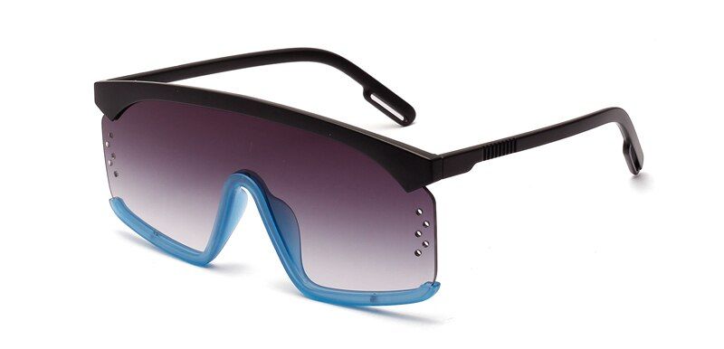 blue with black as show in photoKachawoo pink one lens sunglasses women oversized black semi-rimless square sun glasses rhinestone ladies gift dropshipping