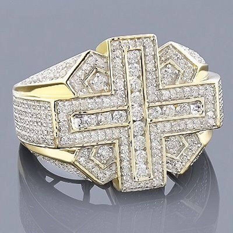 Big Round Puffed Marine Micro Paved CZ Ring Hip Hop Rock Style Full Bling Iced Out Cubic Zircon Ring Luxury Jewelry Gift L5N959