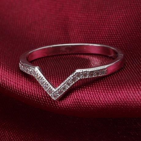 Platinum Plated Zircon Allow Lady Ring