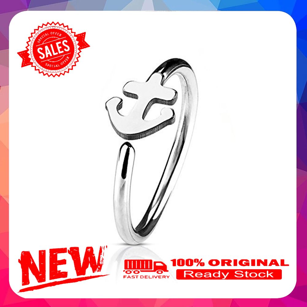 Fashion Anchor Shape Women Men Hoop Ear Nose Ring Chic Body Piercing Jewelry
