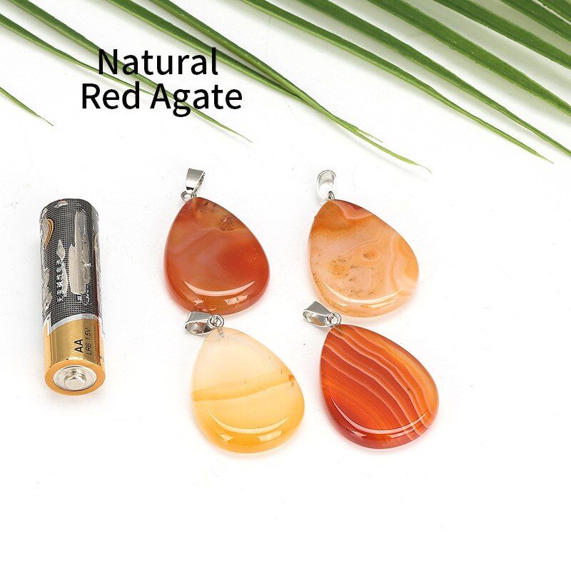 JD Smoky Quartz Tear of Angel Black Agate Water Drop Pendant Green Howlite Assorted Mixed Color Natural Stone Jewelry(null)