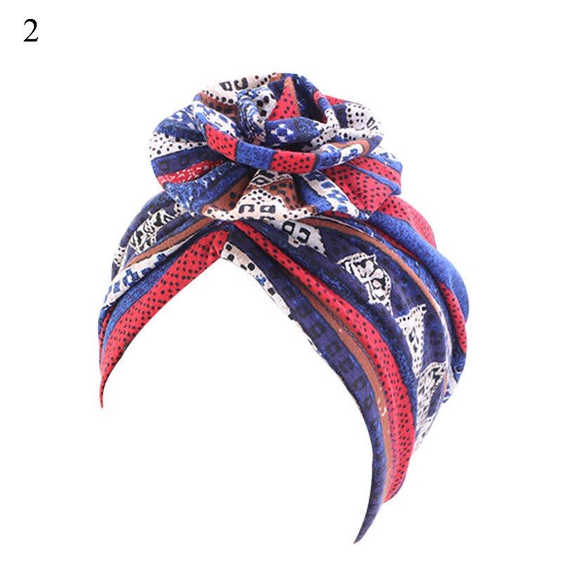 Big Flower Round Bonnet Hat Women Cotton Turban Hat Floral Printed Cancer Chemo Hats Beaines Caps Hijabs Hair Loss Accessories