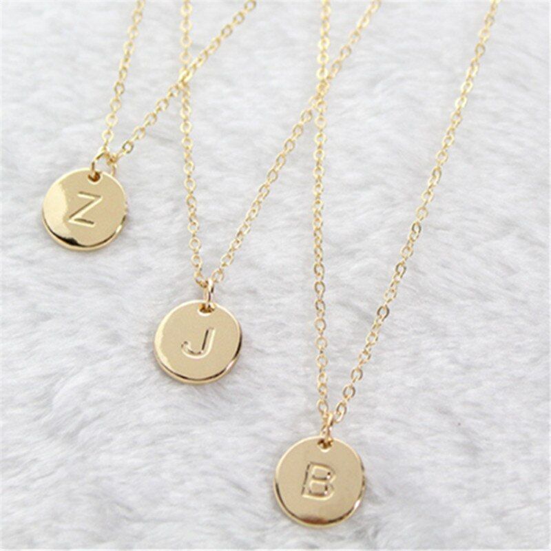 Fashion Tiny Dainty Alphabet Pendants 26 Letters Necklace for women accessories Gift