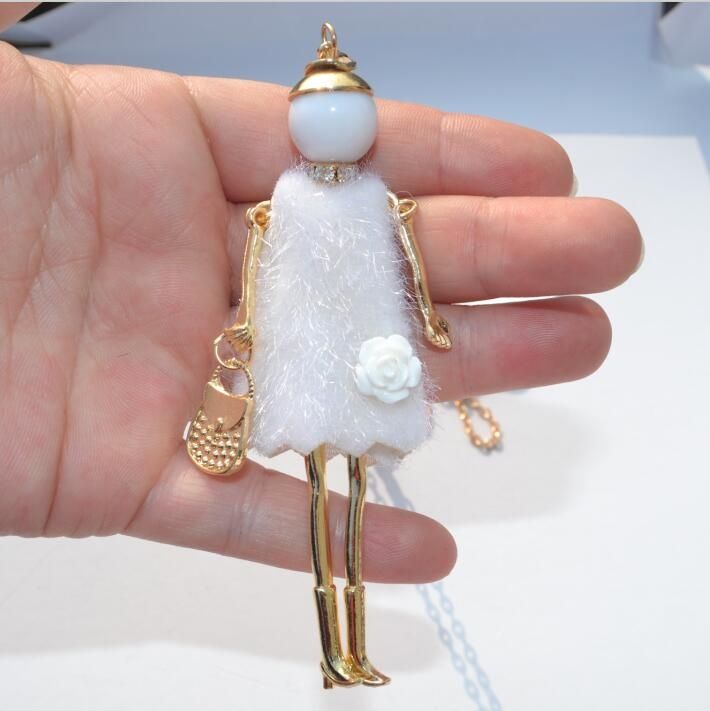 Handmade Statement French Doll Necklaces Maxi Long Chain Pendant 2017 Alloy Bohemian News Choker Girls Women Accessories
