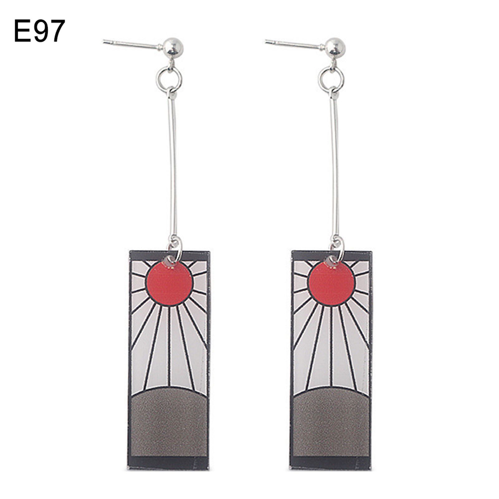 Stud Earrings Rectangle Drop Anime Design Acrylic Anime Jewelry Accessory Earrings for Daily Wear