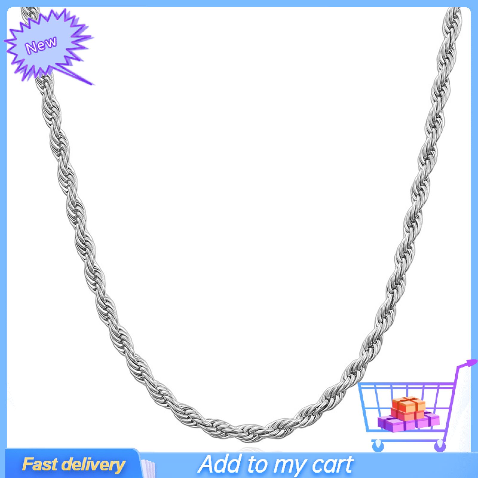 Unisex Casual Necklace Electroplating Fine Workmanship Neck Decoration Handsome Twist Necklace for Going Out