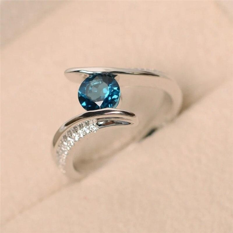 Blue Stone Luxury Design Finger Ring for Women