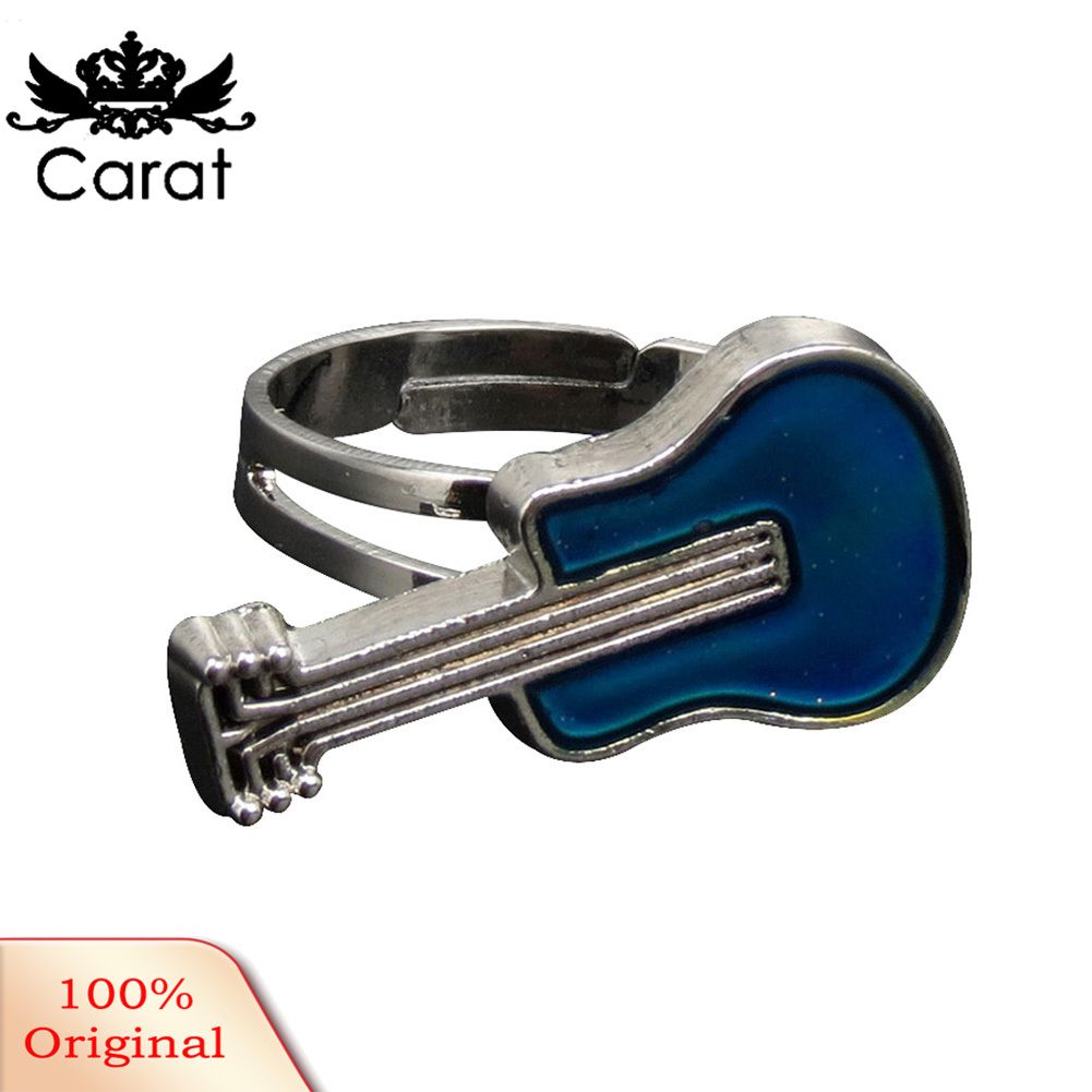 Creative Guitar Tature Mood Chang Color Women Open Ring Jewelry Gift