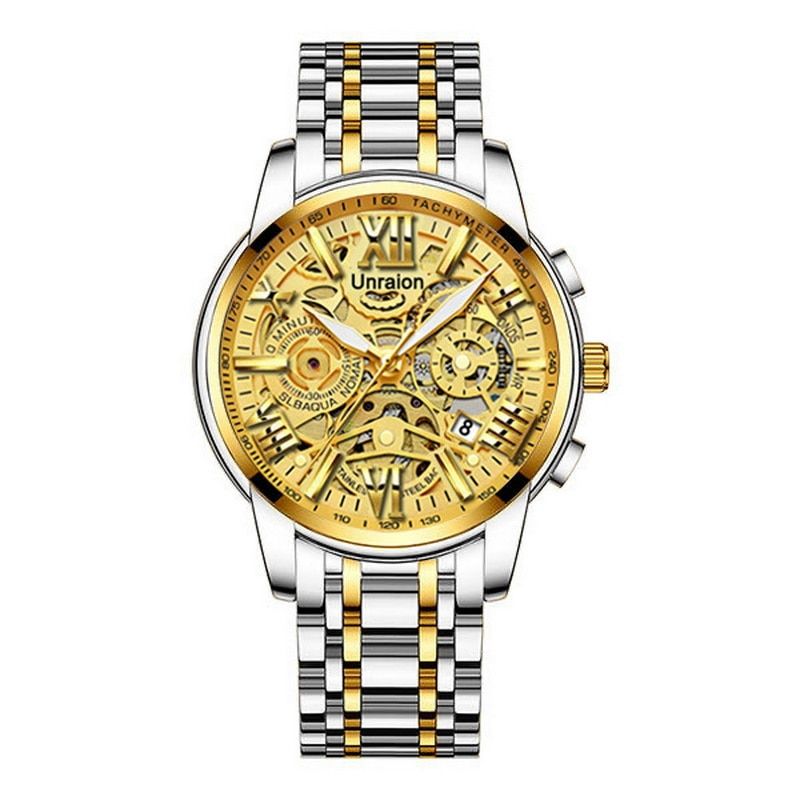 Automatic Watch Men's Calendar Luminous Non-Mechanical Watch Hollow Business Waterproof Quartz Watch