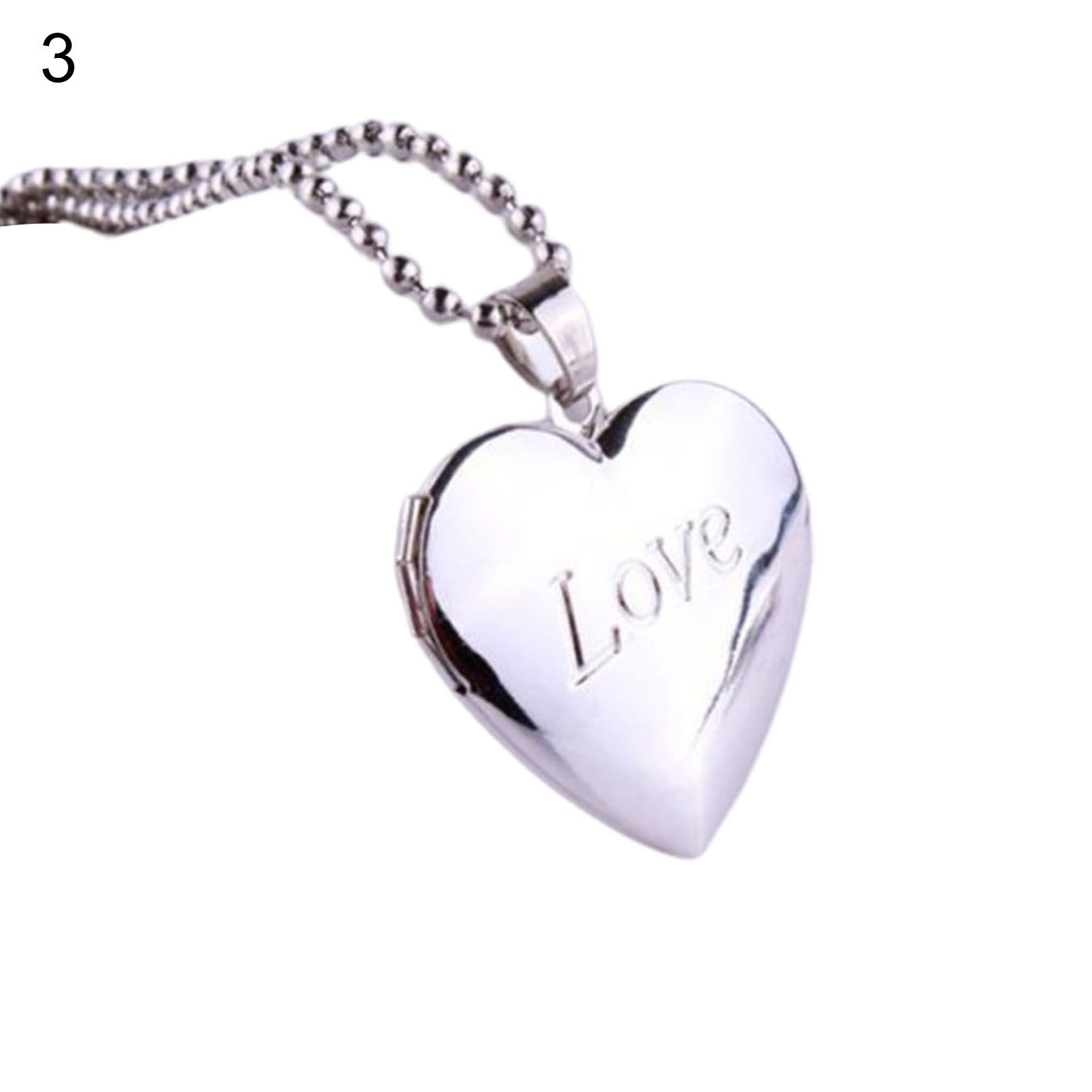 Photo Necklace Smooth Romantic Love Memorial Locket Necklace for Anniversary