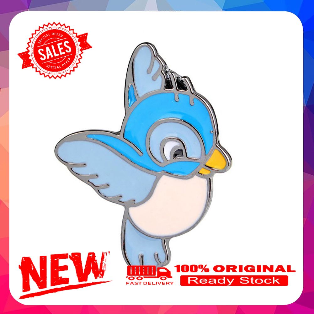 Cartoon Cute Blue Flying Bird Brooch Pin Animal Clothing Badge Bag Accessory