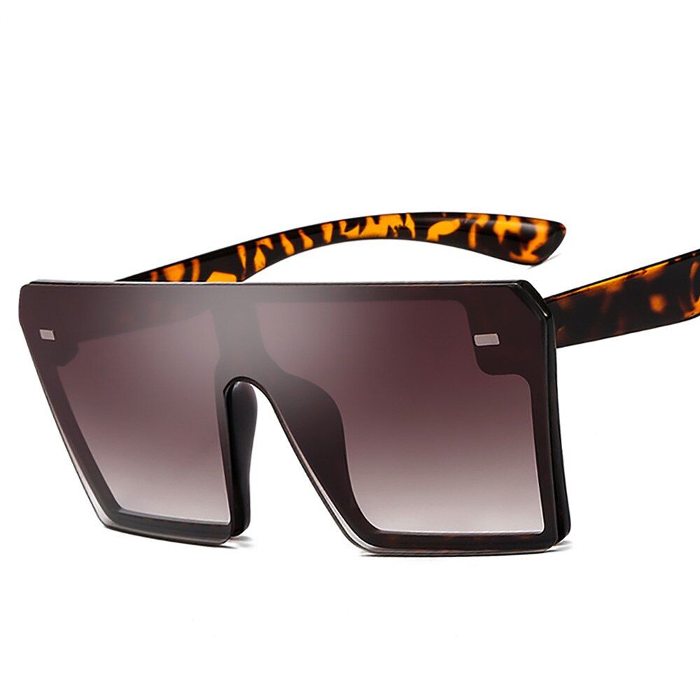 Brown Brown As picture2020 Vintage Brand Designer Black Mirror Sunglasses Oversized Square Sunglasses For Women Flat Top Shades UV400 zonnebril dames