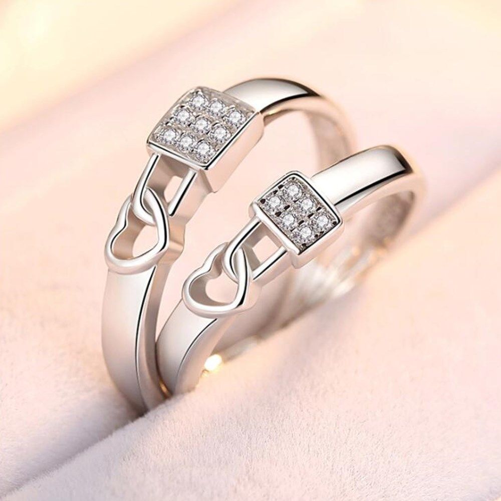 NEHZY 925 sterling silver   opening couple ring retro heart-shaped engagement cubic zirconia woman man Jewelry