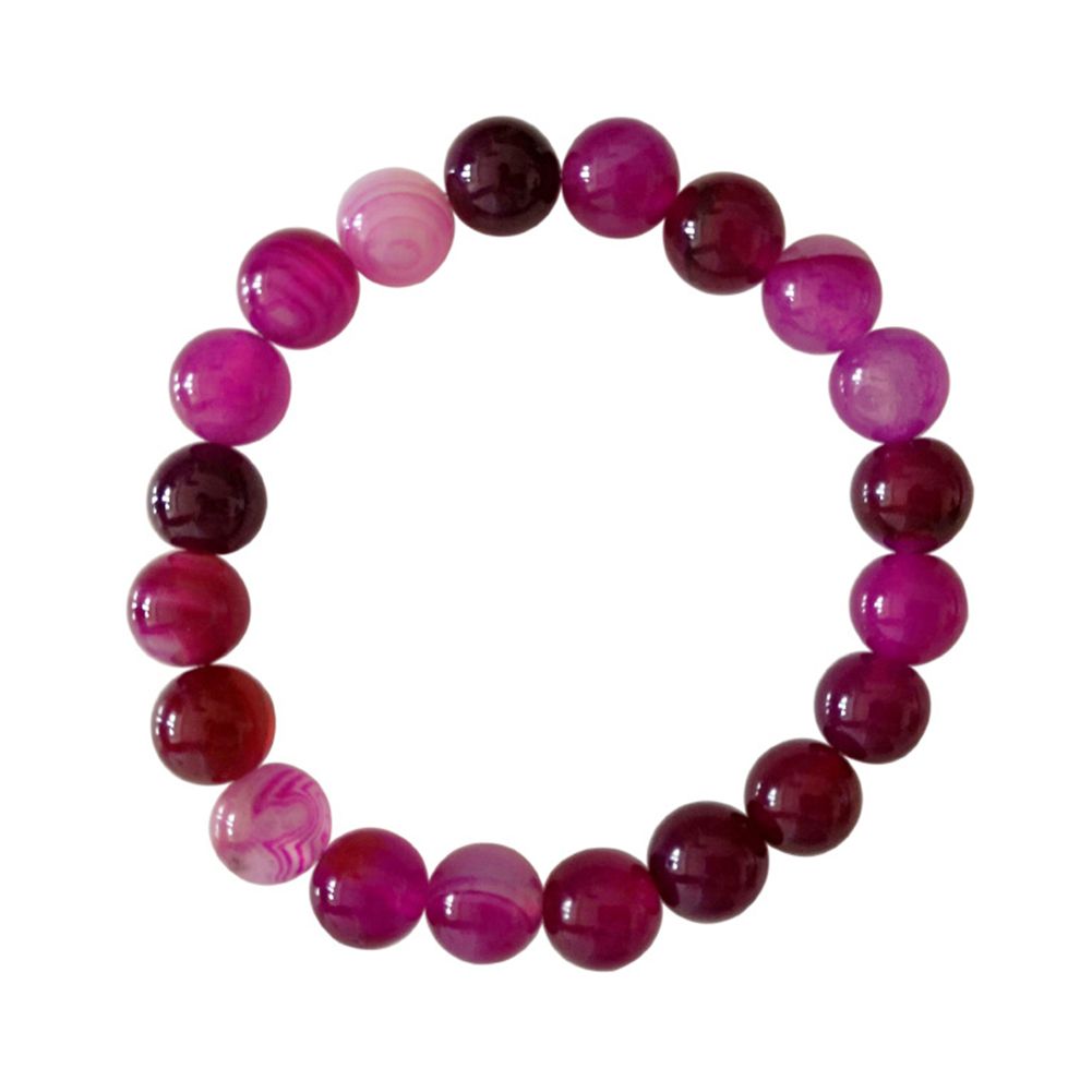 Women Fashion Faux Agate Beaded Bracelet Round Chain Bangle Jewelry Friend Gift