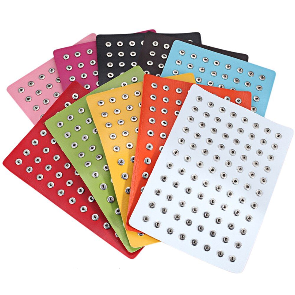 Wholesale 12mm Snap Jewelry Display Board Leather Snap Display Holder Fit 88PCS 10 color Snap Button