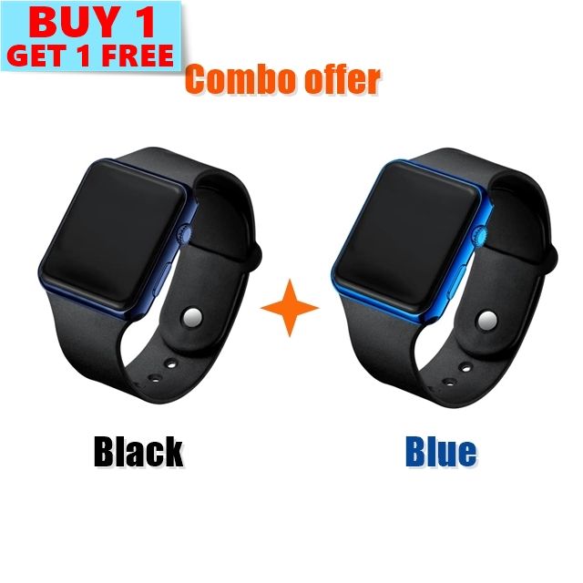 BUY 1 GET 1, Square LED Digital Sports Watch , Water Resistance LED Wrist Watch, COMBO OFFER