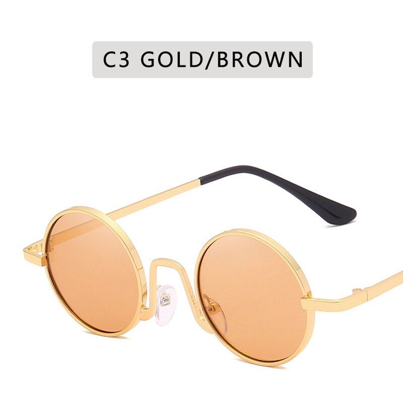 C32021 Classic Vintage Round Polarized Sunglasses Men Brand Designer Sun Glasses Women Metal Frame Black lens Eyewear Driving