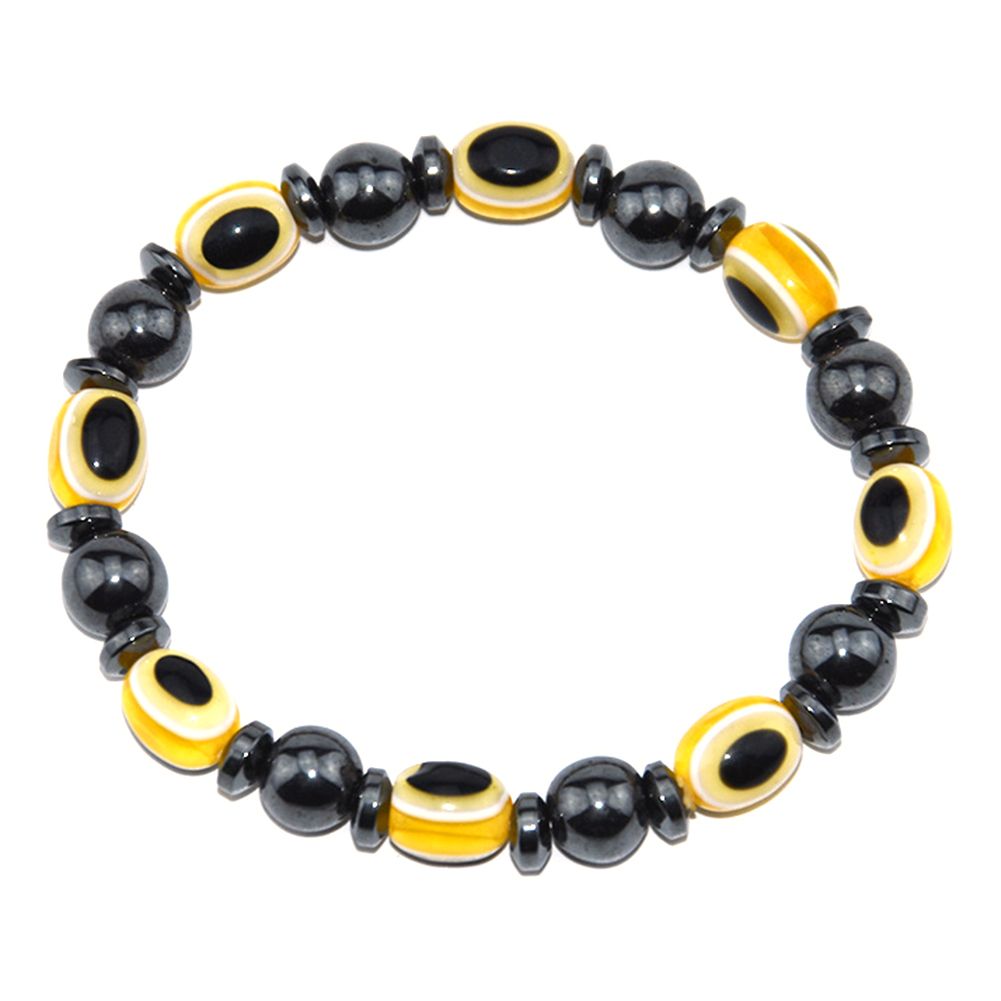 Magnetic Bracelet Unisex Lose Weight Hematite Eyes Healing Beads Stretch Bangle