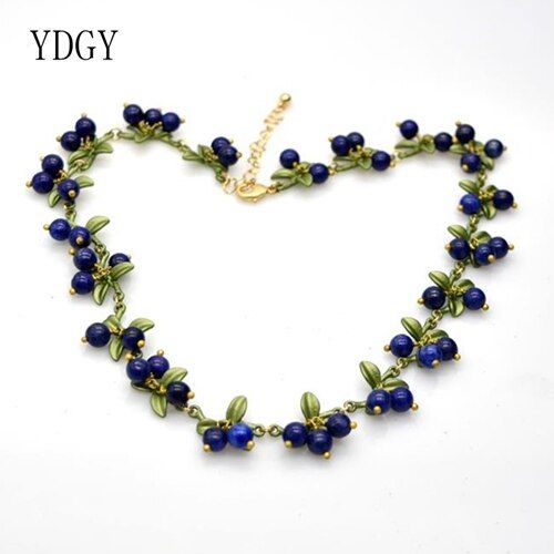 factory wholesale price of blueberry cranberry color stone lapis lazuli necklace jewelry women, multi mode