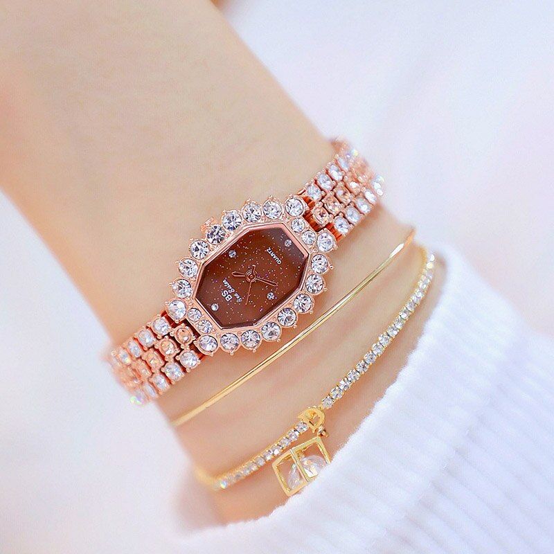 Watches Womens 2020 Top Luxury Brand all Dress Diamond Watch Women Bracelet Rhinestone Wristwatch Women Montre Femme 2019