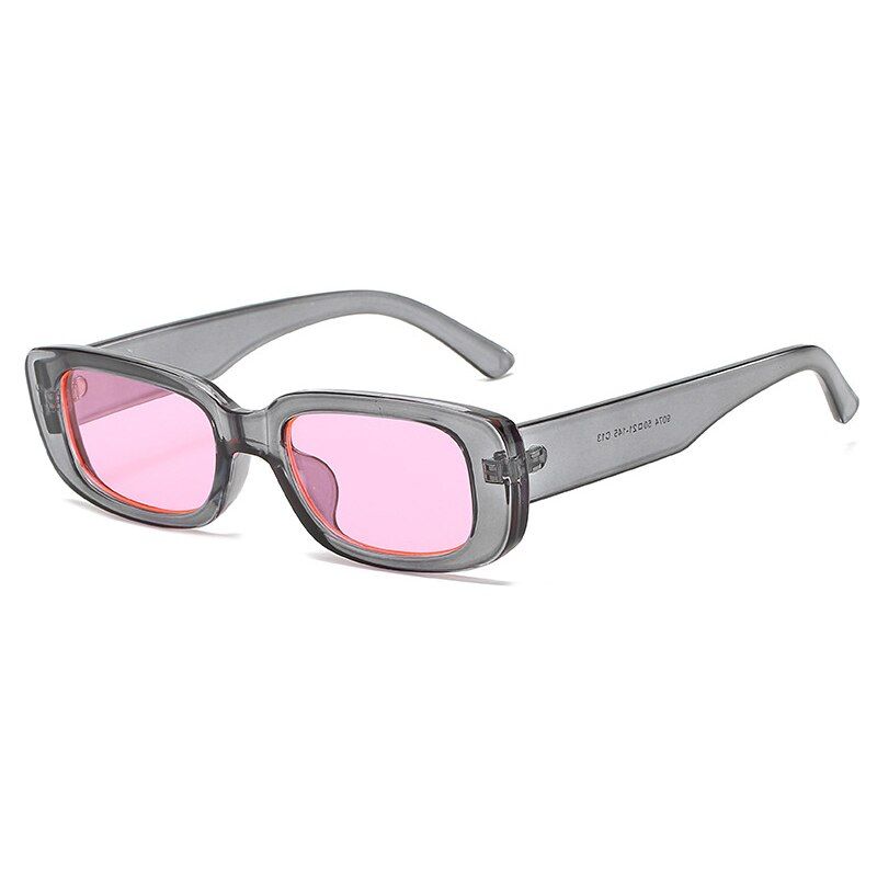 C7 Gray-PinkOEC CPO Retro Rectangle Sunglasses Women And Man Fashion Brand Design UV400 Vintage Thick Frame Sun Glasses Man lady Shades O532