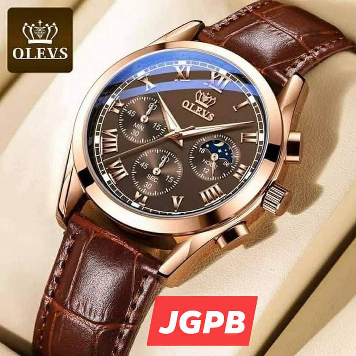 OLEVS Top Brand Mens Quartz Watch Noctilucent Business Waterproof Luxury Watch Leather Strap Relogio Masculino
