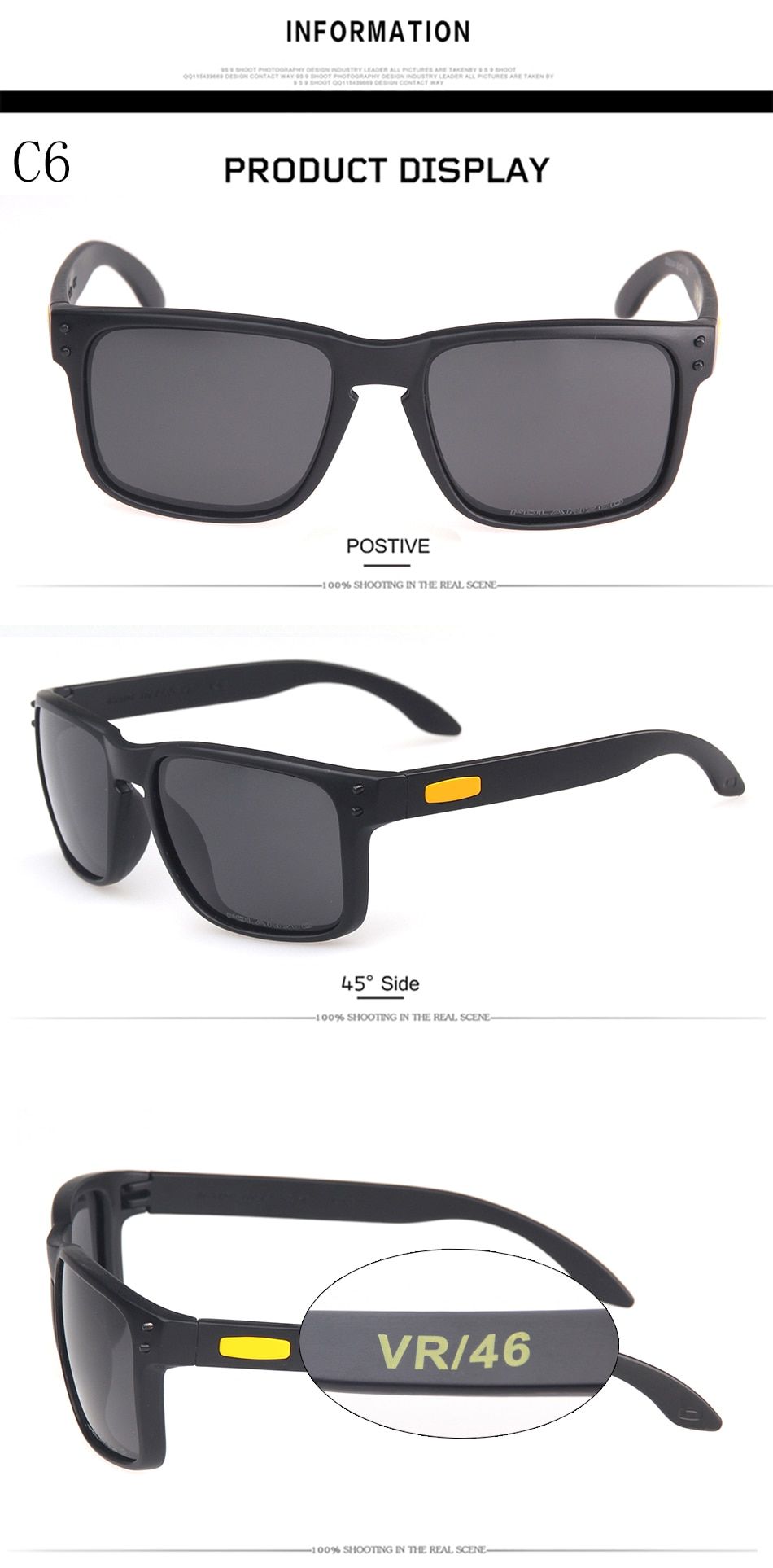 Square Sunglasses Men Women Polarized Fashion Goggles Sun Glasses 9244 For Sports Travel Driving 9102 Classic Eyewear-C6-Polarized Sunglasses