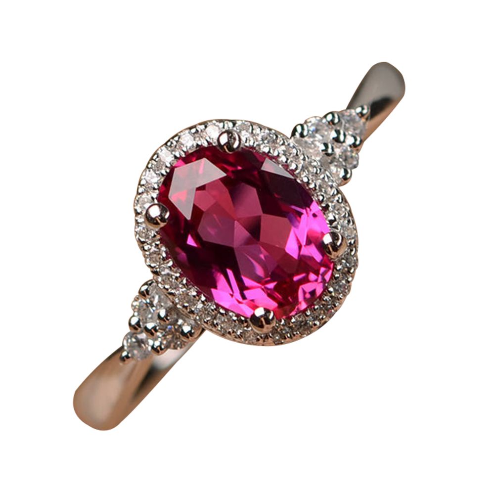 Fashion Women Oval Cubic Zirconia Finger Ring Wedding Engagement Jewelry Gift
