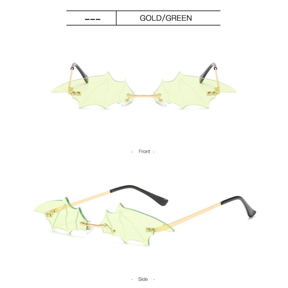 WhiteDesigner Bat Sunglasses for Women 2020 Vintage Black Shades Ladies Brand Luxury Rimless Punk Sun Glasses Female Wholesale UV400