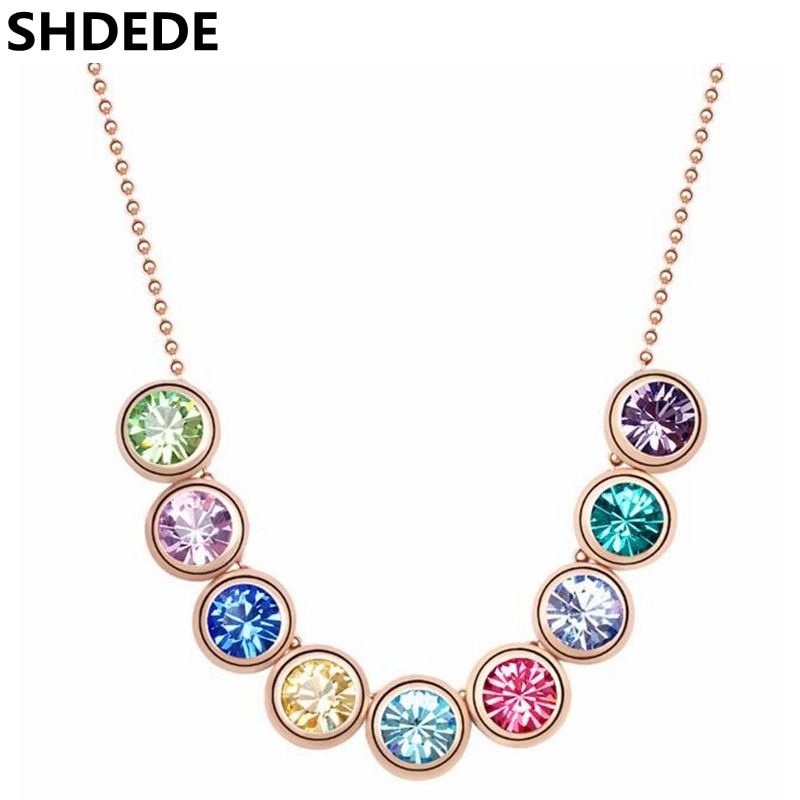 SHDEDE Austrian Crystal from Swarovski Women Pendant Necklace High Quality Rhinestone Choker Vintage Fashion Jewelry -5182