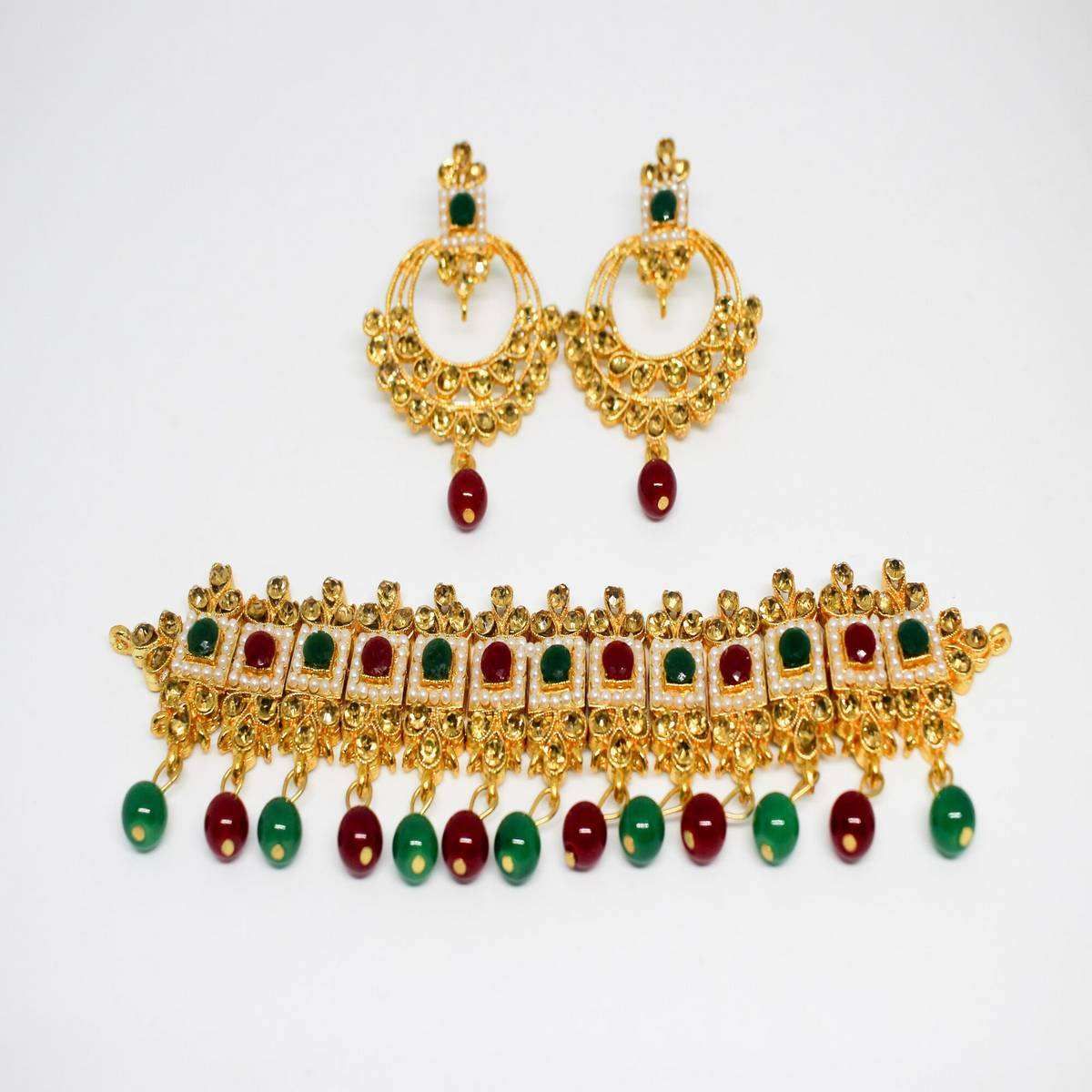 Beautiful imitation Multicolor Choker And Earrings