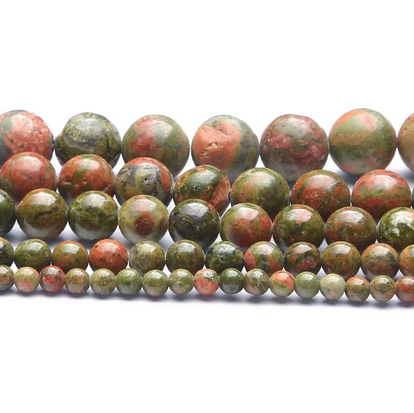 4-12mm/32-89Pcs Natural Flower Green Round Bead Stone Beads for Jewelry Making DIY Bracelet Necklace